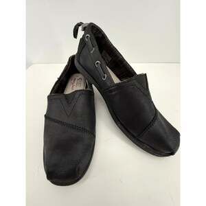 BOBS Skechers Memory Foam Black Slip On Loafers Comfort Casual Shoes Womens 6